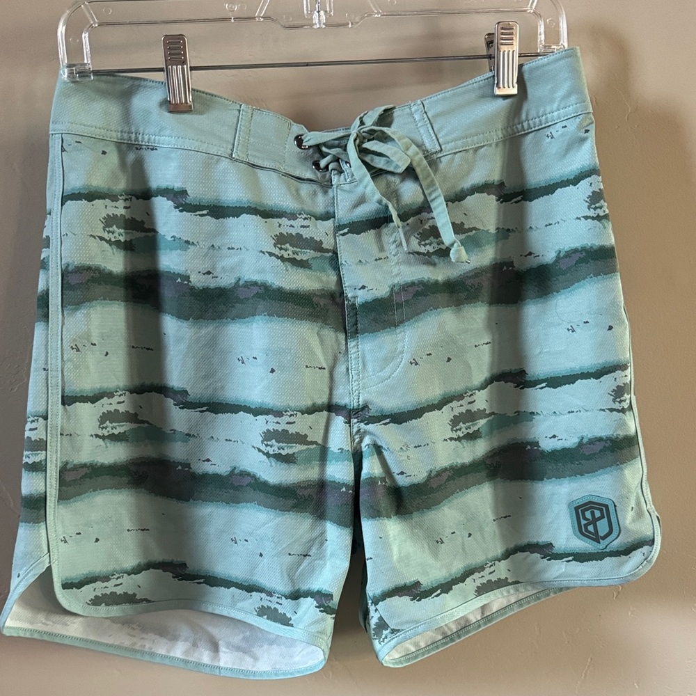 Born Primitive Aqua Striped Men’s Board Shorts